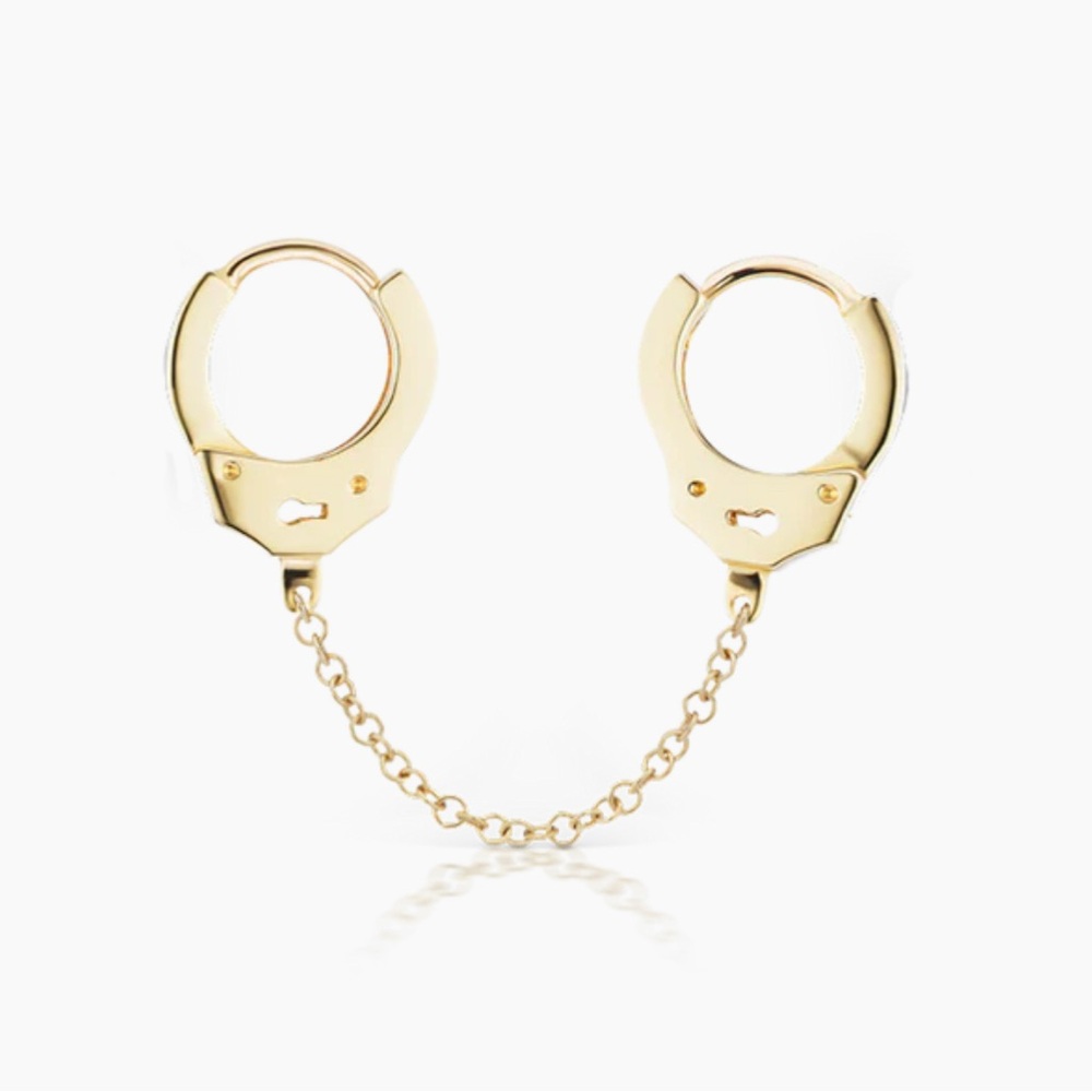 Maria Tash 14K Gold Handcuff Hoop Earring with Medium Chain